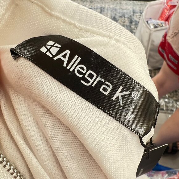 Allegra K Iridescent Sequin Long Sleeve Mini Dress White Size Medium NWT - Picture 11 of 15